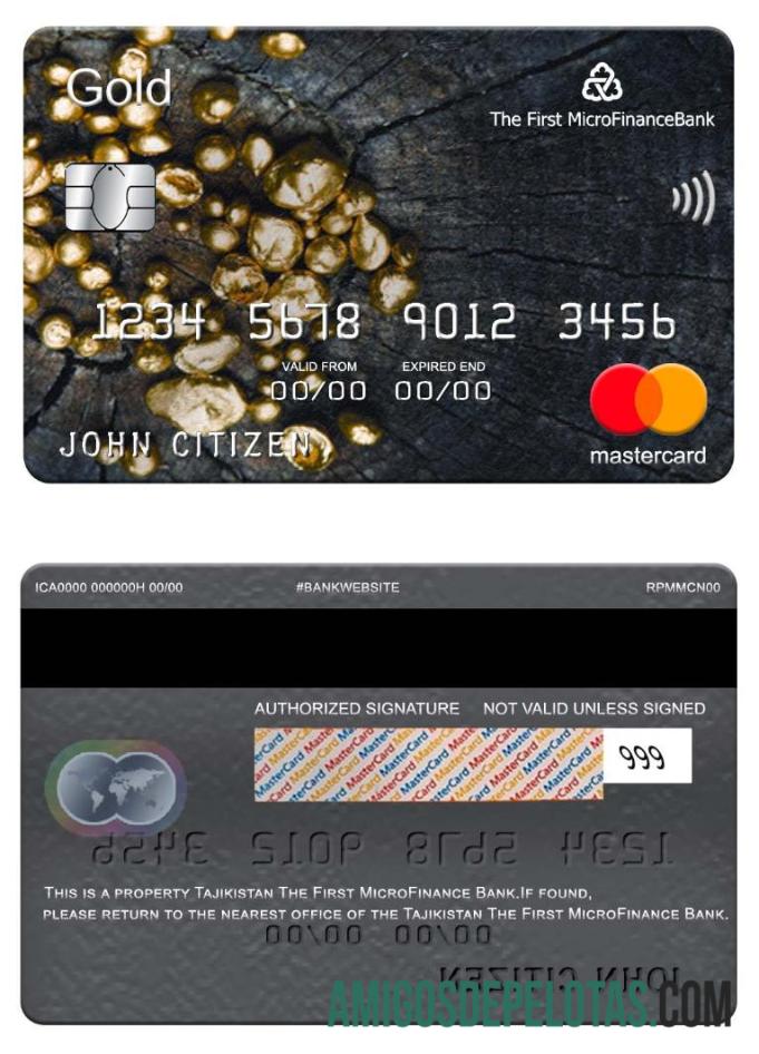 Tajiquistão, o primeiro banco de microfinanças (FMFB) Mastercard Gold baixar para verificação